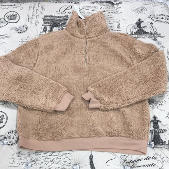 Topshop Zip Flannel Sweatshirt - Picture 2 of 3